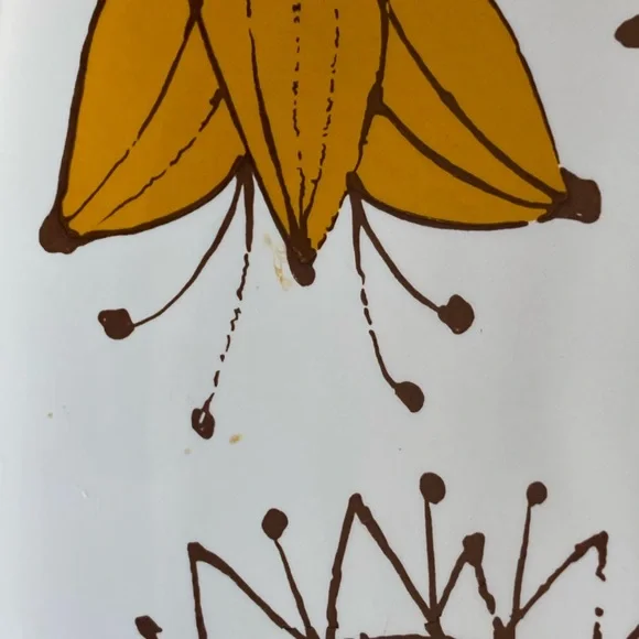 Vtg Retro Up-Beat Stoneware Orange Yellow Floral Toccata Plate Platter 12 3/4” - Picture 8 of 10